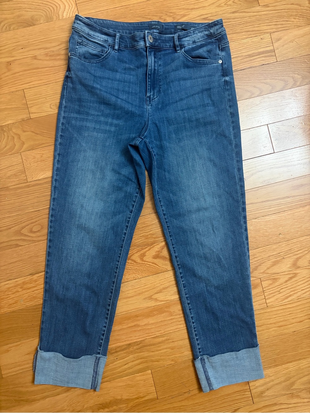 J. Jill Mid Wash Blue Ankle Jeans with Cuffed Hem 12 Tall